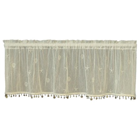 Jensendistributionservices Heritage Lace 45 x 15 in. Sand Shell Valance with Shell Trim, Ecru MI2585598